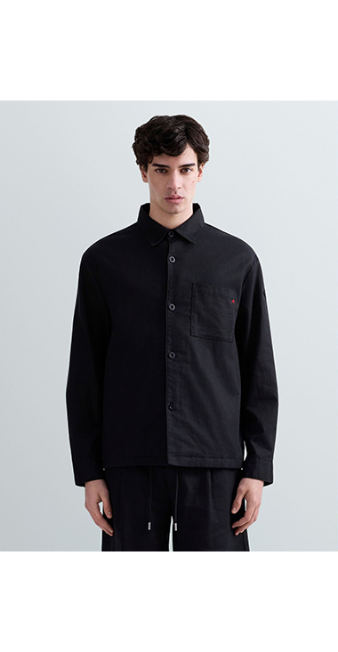 リネンコットンツイルオーバーシャツ